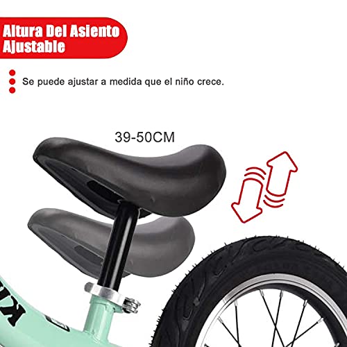 Bicicleta Balance Sin Pedales, Bici con Ruedas De 14" para Niños De 3-7 Años, Balance Bici con Sillín Ajustable, Neumáticos Inflables para Aprendizaje De Equilibrio (Máximo 70 Kg),Rojo