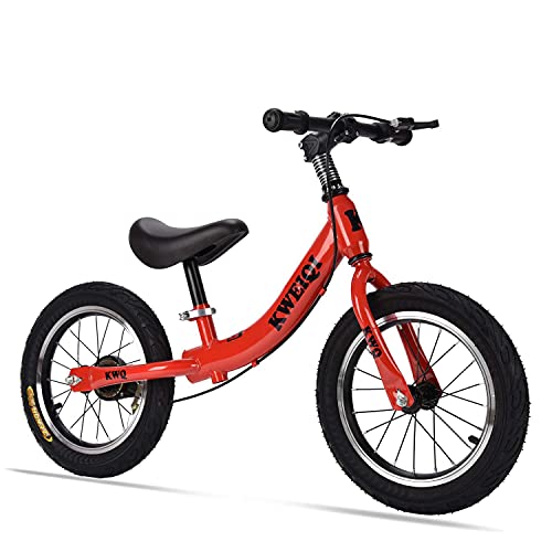 Bicicleta Balance Sin Pedales, Bici con Ruedas De 14" para Niños De 3-7 Años, Balance Bici con Sillín Ajustable, Neumáticos Inflables para Aprendizaje De Equilibrio (Máximo 70 Kg),Rojo