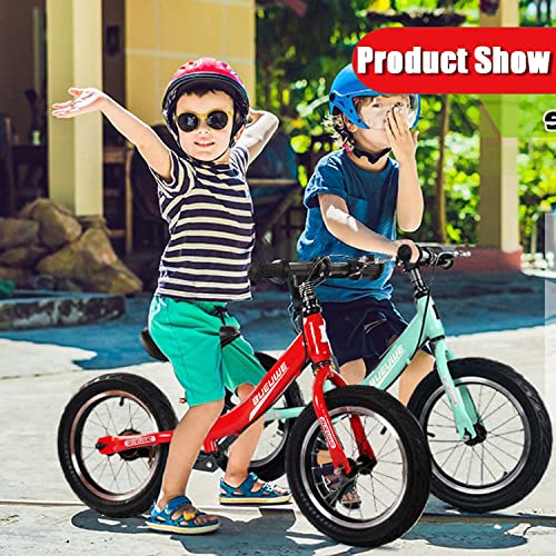 Bicicleta Balance Sin Pedales, Bici con Ruedas De 14" para Niños De 3-7 Años, Balance Bici con Sillín Ajustable, Neumáticos Inflables para Aprendizaje De Equilibrio (Máximo 70 Kg),Negro