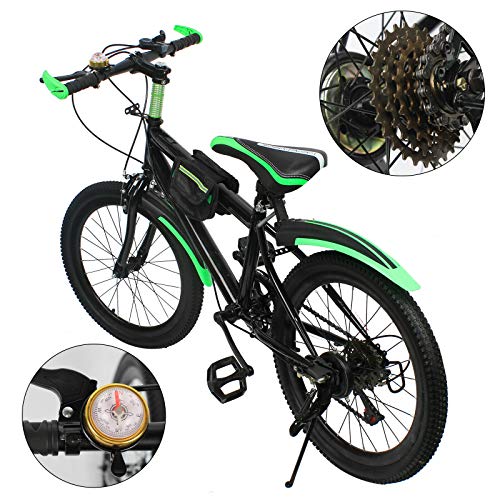 Bicicleta de 20 pulgadas para niño, bicicleta de ciudad, 6 velocidades, bicicleta de adulto, velocidad variable, carga máxima 85 kg, freno de doble disco