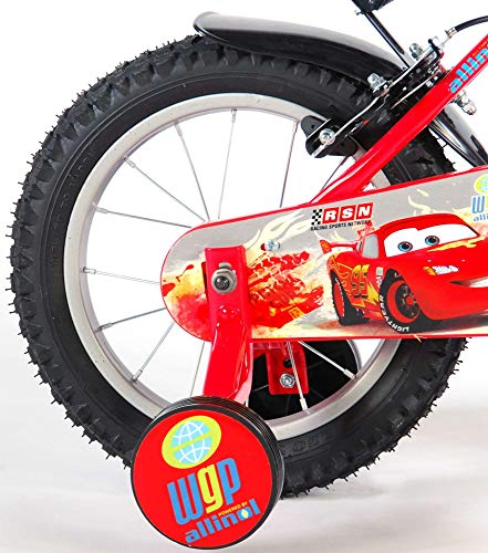 Bicicleta Niño Disney Cars 14 Pulgadas Frenos al Manilar Ruedas Extraíbles Rojo …