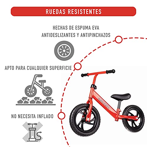 Bicicleta sin Pedales. First Bike. para Niños de 2 a 5 años. Bici para Aprender a Mantener el Equilibrio. Correpasillos. Primera Bici. Bicicleta Infantil Evolutiva. Bici de Aprendizaje.