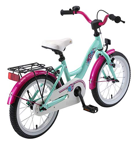 BIKESTAR Bicicleta Infantil para niños y niñas a Partir de 4 años | Bici 16 Pulgadas con Frenos | 16" Edición Clásica Menta