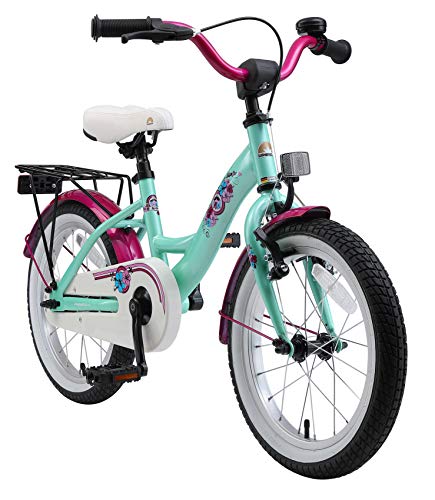 BIKESTAR Bicicleta Infantil para niños y niñas a Partir de 4 años | Bici 16 Pulgadas con Frenos | 16" Edición Clásica Menta