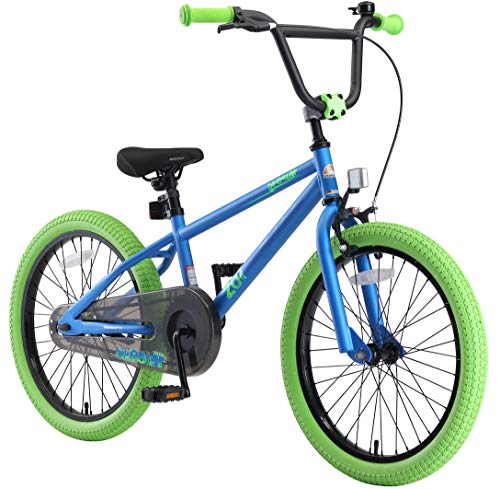 BIKESTAR Bicicleta Infantil para niños y niñas a Partir de 6 años | Bici 20 Pulgadas con Frenos | 20" Edición BMX BLU Verde