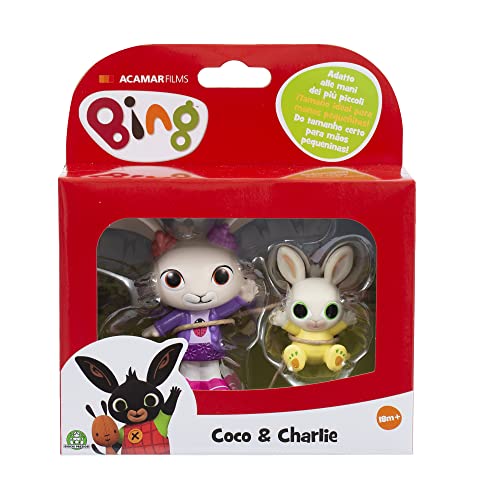 Bing - Juego de Minifiguras Coco y Charlie para Las Manos de los más pequeños, coleccionables, para niños a Partir de 18 Meses, BNG10L01, Giochi Preziosi