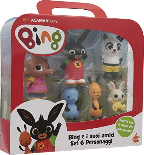 Bing - Pack de 6 figuritas, de los Personajes Principales de la Serie, Recomendado para niños de 1 año (Famosa BNG07001)