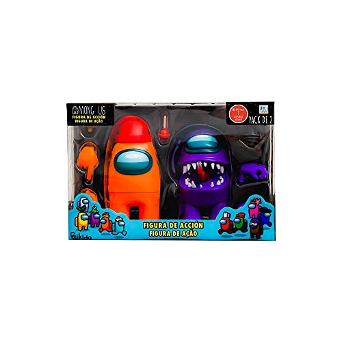 Bizak Among Us - Figura de Acción Pack de 2 en Caja Morado + Naranja (64116015)