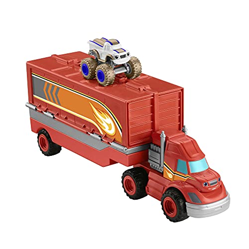 Blaze y los Monster Machines de Nickelodeon Camión lanza y salta con coche de juguete, regalo para niños +3 años (Mattel GYD04)