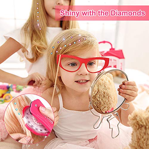 Blinger Diamond Styler Kit, Blinger Diamond Collection Toy, Glam Styling Tool con 180 gemas, para niños, niñas, mujeres, maquillaje.