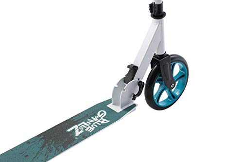 BLUE GORILLAZ Patinete Patineta Scooter Plegable para niños y niñas a Partir de 7 años y Adultos, 205mm Kickscooter Manillar Ajustable, Blanco