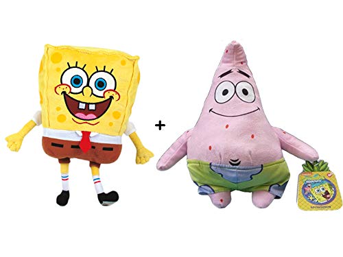 Bob Esponja - Pack 2 Peluches (11"/28cm) + Patricio (12"/31cm) Calidad Super Soft