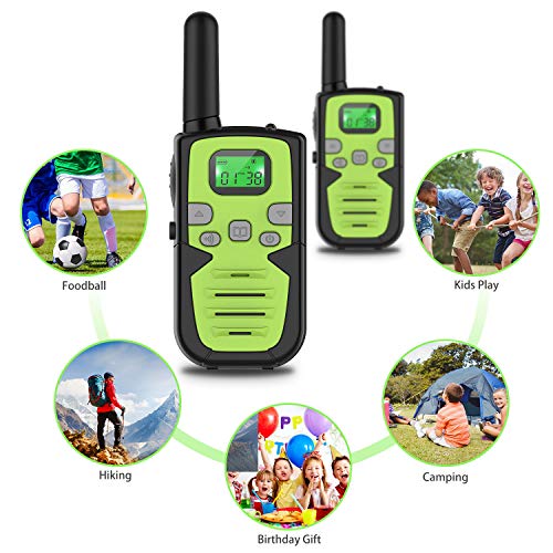 Bobela Walkie Talkie Niños Recargables Walky Talky para Niños 8 Canales de Largo Alcance 3 km VOX con Pantalla LCD retroiluminada y Linterna Regalo para Senderismo Camping Picnic Excursión