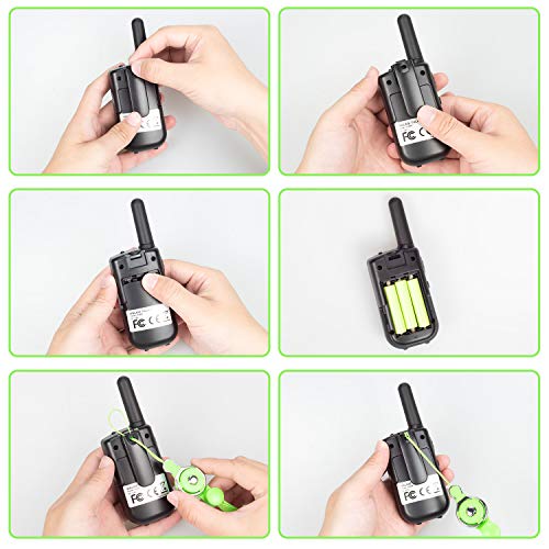 Bobela Walkie Talkie Niños Recargables Walky Talky para Niños 8 Canales de Largo Alcance 3 km VOX con Pantalla LCD retroiluminada y Linterna Regalo para Senderismo Camping Picnic Excursión