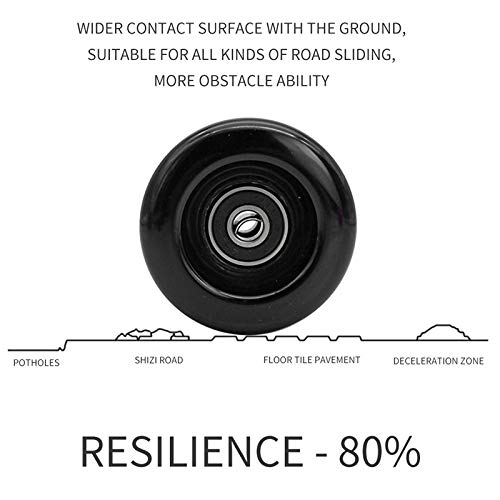 BOKIE - Juego de 4 patines de ruedas de doble fila, patines con ruedas de cuatro ruedas, patines con ruedas no brillantes, ruedas resistentes al desgaste de poliuretano