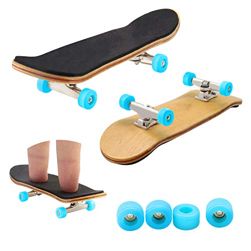 Bonici Maple Wood Finger Skateboard with PU Non-slip Pad and Professional Bearing Wheels by Bonici