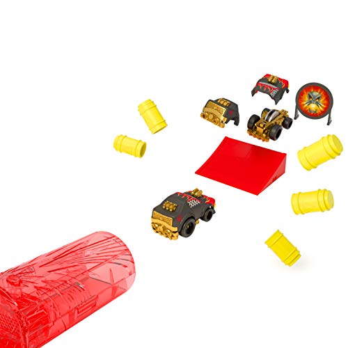 Boom City Racers, Starter Pack (Serie 1), 1 Coche Misterio y Accesorios para Hacer cascadas, Lanzador de Sonido y Luces, Juguete para niños a Partir de 4 años, BMC01, BMC01000