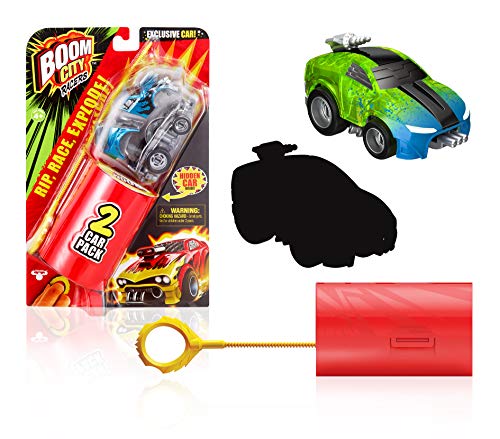 Boom City Racers, Two Pack (Serie 1), 2 Coches, Incluido 1 Misterio, para Correr y explotar al Impacto, Juguete para niños a Partir de 4 años, BMC04, BMC04000