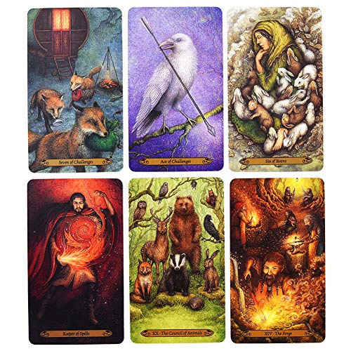 Bosque del Encanto Tarot 78 Tarjetas Consola de Juegos con E Junta Guía adivinación de Lectura de la Luna Amor Cerca de mi Partido de la Familia Principiantes Tarjetas de la diversión Juegos