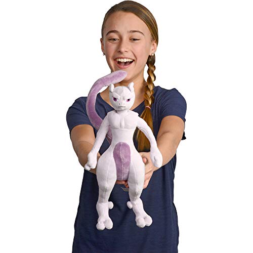 Boti 35799 - Peluche de acción Mewtwo, Conocido por Pokémon película Detective Pikachu, 30 cm de Alto, para acurrucarse y Jugar, imprescindible para Todos los Fans,, Multicolor