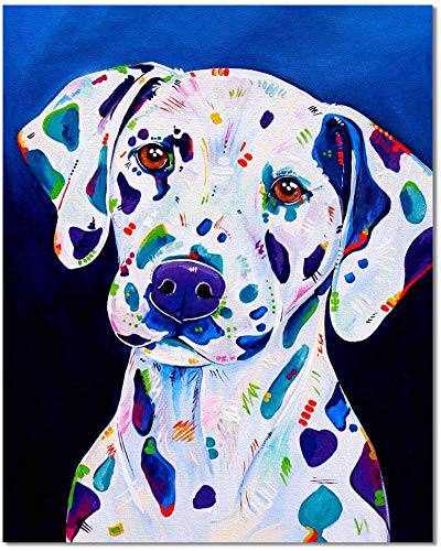 Bougimal Pintar por Numeros Adultos, DIY Pintura por números Perro sin Marco de 40 X 50 cm