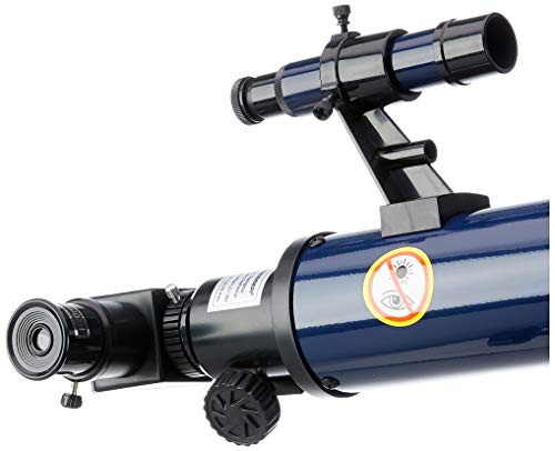 Bresser Skylux 9618760LC1000 - Telescopio con Soporte para Smartphone y Filtro Solar, 70/700 mm, Color Azul Oscuro