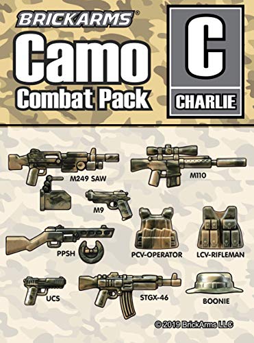 BrickArms Camo Combat Pack Charlie | Set de armas personalizadas | Compatible con figuras Lego®