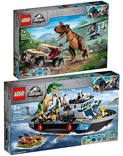 BRICKCOMPLETE Lego 76941 - Juego de 2 persecuciones de Carnotaurus y 76942 huida del Baryonyx