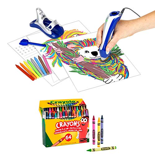 BricoLoco. Super ceraboli Koala. Crayola calienta crayón. Juego de manualidades para pintar con recambio de 64 ceras de colores