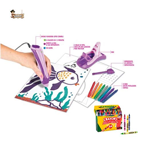 BricoLoco. Super ceraboli para Crayola Unicornio. Juego de manualidades pintar con recambio de 64 ceras de colores