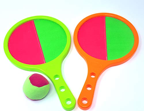 Brigamo Pelota de velcro 2 en 1 para playa, tenis, softball y pelota de velcro, juego para niños