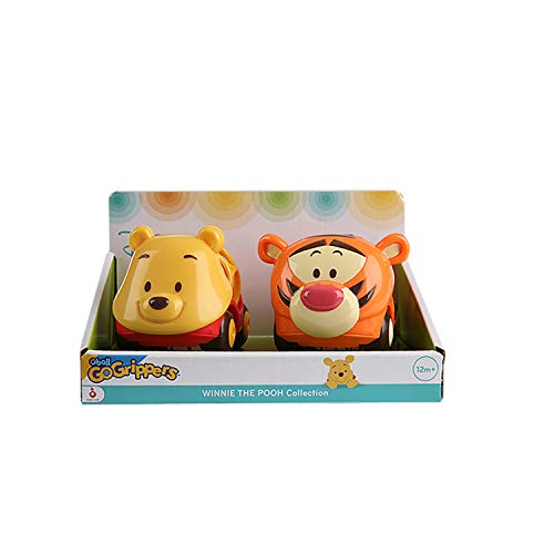 Bright Starts, Disney Baby Pack 2 Vehículos Winnie y Tigger, Colección Oball Go Grippers