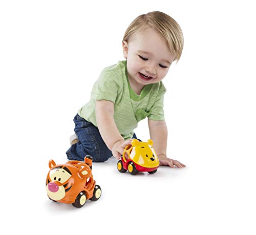 Bright Starts, Disney Baby Pack 2 Vehículos Winnie y Tigger, Colección Oball Go Grippers