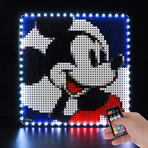 BRIKSMAX Kit de iluminación LED Lego Disney Mickey Mouse de Disney - Compatible con Lego 31202 Building Blocks Model- No incluir el Conjunto de Lego（Versión de Control Remoto）