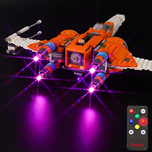 BRIKSMAX Kit de Iluminación Led para Caza ala-X de PoE Dameron,Compatible con Ladrillos de Construcción Lego Modelo 75273, Juego de Legos no Incluido (Versión de Control Remoto)