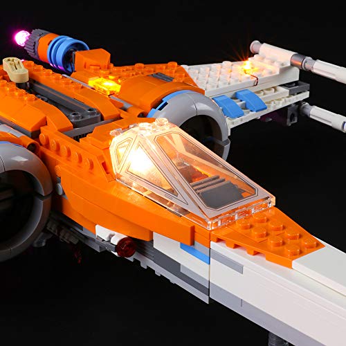 BRIKSMAX Kit de Iluminación Led para Caza ala-X de PoE Dameron,Compatible con Ladrillos de Construcción Lego Modelo 75273, Juego de Legos no Incluido (Versión de Control Remoto)