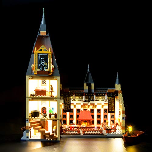 BRIKSMAX Kit de Iluminación Led para Harry Potter-Gran Comedor de Hogwarts-Compatible con Ladrillos de Construcción Lego Modelo 75954-Juego de Legos no Incluido