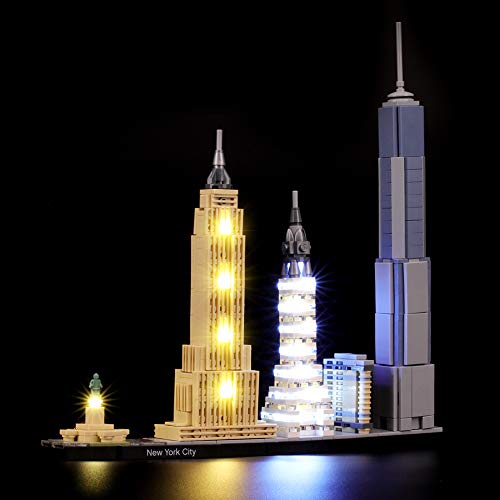 BRIKSMAX Kit de Iluminación Led para Lego Architecture New York City, Compatible con Ladrillos de Construcción Lego Modelo 21028, Juego de Legos no Incluido