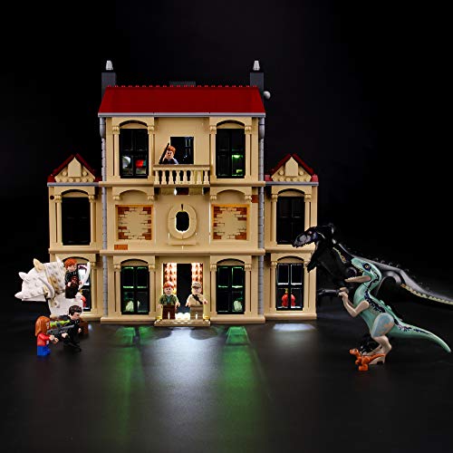 BRIKSMAX Kit de Iluminación Led para Lego Caos del Indorraptor en la Mansión Lockwood, Compatible con Ladrillos de Construcción Lego Modelo 75930, Juego de Legos no Incluido