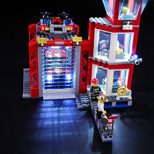 BRIKSMAX Kit de Iluminación Led para Lego City Fire Parque de Bomberos, Compatible con Ladrillos de Construcción Lego Modelo 60215, Juego de Legos no Incluido