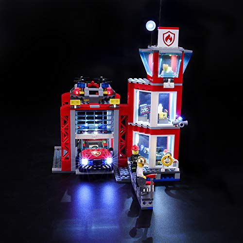 BRIKSMAX Kit de Iluminación Led para Lego City Fire Parque de Bomberos, Compatible con Ladrillos de Construcción Lego Modelo 60215, Juego de Legos no Incluido