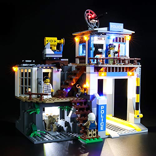 BRIKSMAX Kit de Iluminación Led para Lego City Police Montaña: Comisaria Policía,Compatible con Ladrillos de Construcción Lego Modelo 60174, Juego de Legos no Incluido