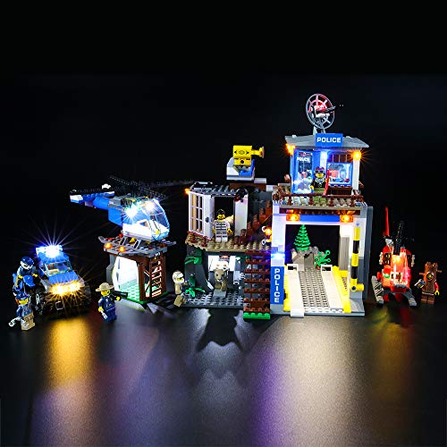 BRIKSMAX Kit de Iluminación Led para Lego City Police Montaña: Comisaria Policía,Compatible con Ladrillos de Construcción Lego Modelo 60174, Juego de Legos no Incluido