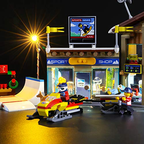 BRIKSMAX Kit de Iluminación Led para Lego City Town Estación de Esquí,Compatible con Ladrillos de Construcción Lego Modelo 60203, Juego de Legos no Incluido