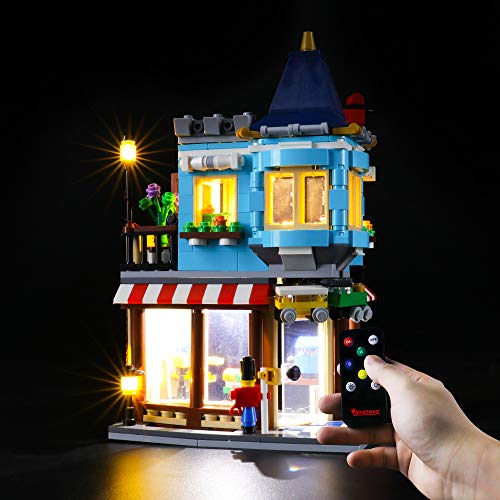 BRIKSMAX Kit de Iluminación Led para LEGO Creator - Tienda de Juguetes 3 en 1 Clásica,Compatible con Ladrillos de Construcción Lego Modelo 31105, Juego de Legos no incluido (Versión de Control Remoto)