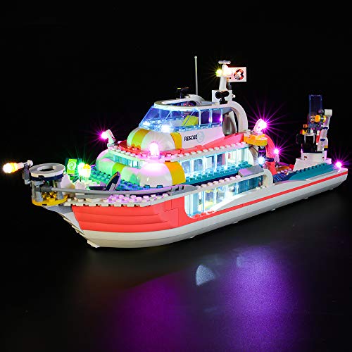 BRIKSMAX Kit de Iluminación Led para Lego Friends Barco de Rescate,Compatible con Ladrillos de Construcción Lego Modelo 41381, Juego de Legos no Incluido