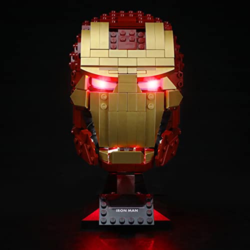 BRIKSMAX Kit de iluminación LED para Lego Marvel Casco de Iron Man - Compatible con Lego 76165 Building Blocks Model- No incluir el Conjunto de Lego（Versión de Control Remoto）