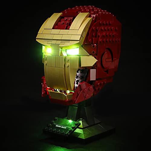 BRIKSMAX Kit de iluminación LED para Lego Marvel Casco de Iron Man - Compatible con Lego 76165 Building Blocks Model- No incluir el Conjunto de Lego（Versión de Control Remoto）