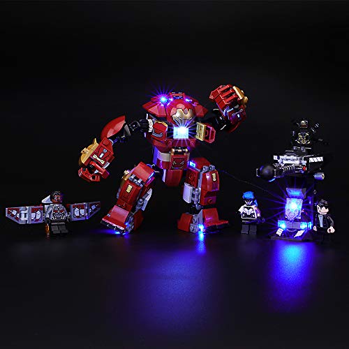 BRIKSMAX Kit de Iluminación Led para Lego Super Heroes Incursión Demoledora del Hulkbuster, Compatible con Ladrillos de Construcción Lego Modelo 76104, Juego de Legos no Incluido