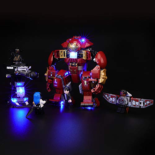 BRIKSMAX Kit de Iluminación Led para Lego Super Heroes Incursión Demoledora del Hulkbuster, Compatible con Ladrillos de Construcción Lego Modelo 76104, Juego de Legos no Incluido